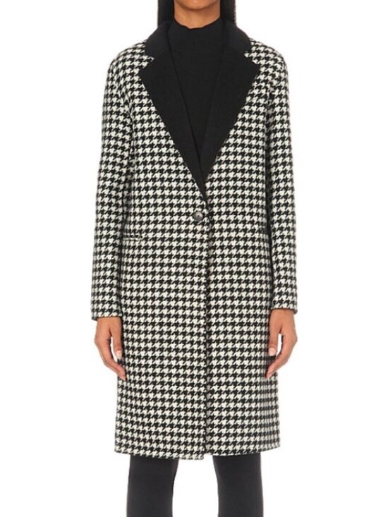 Sandro Paris Jackets & Blazers - Sandro Paris Black and White Houndstooth Coat